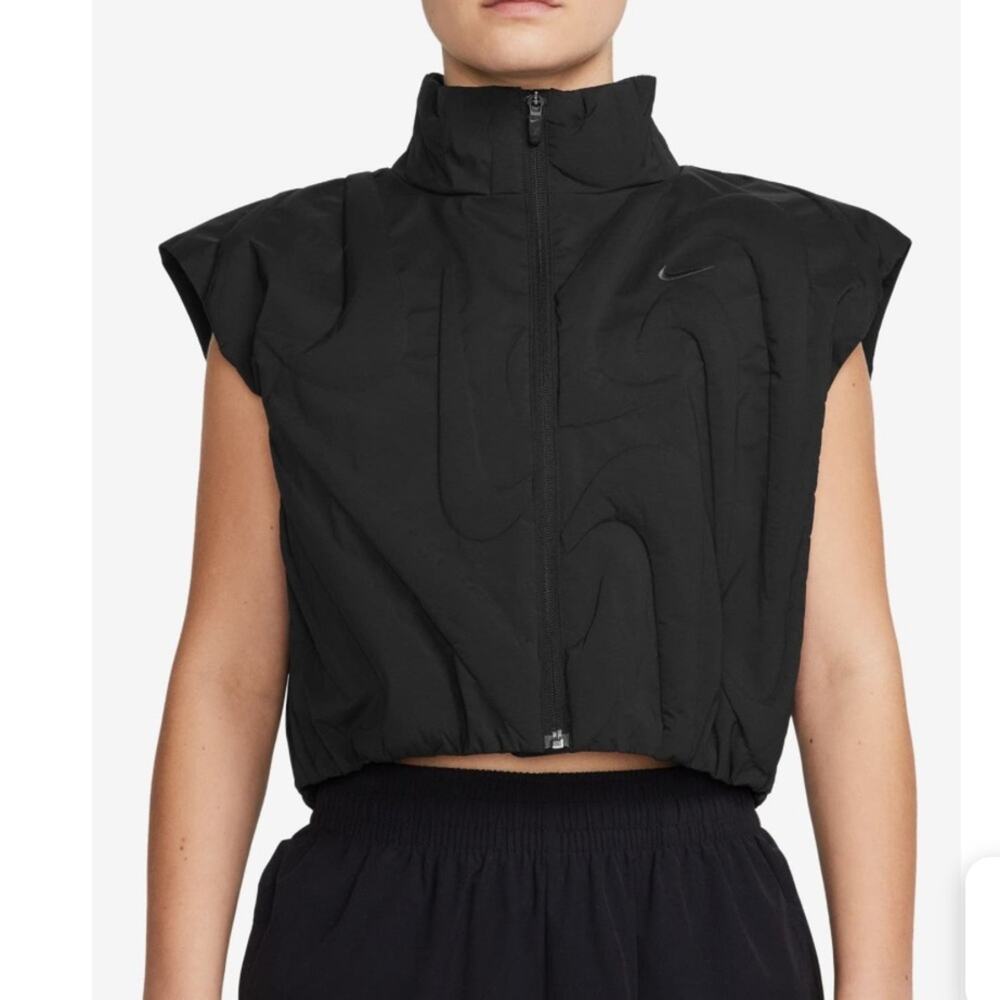 Nike Womens Therma Fit Swoosh Vest in Black Size Large